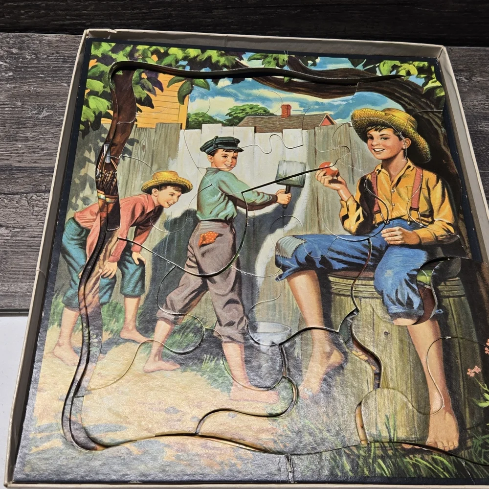 Vintage 1955  Whitman 4 Picture Puzzles In A Box  Lg Pcs Complete Movies‎ Books